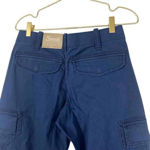 Natural Reflections Size 2 Navy Blue CARGO Pants Cotton Polyester Spandex WP57 - Picture 10 of 11